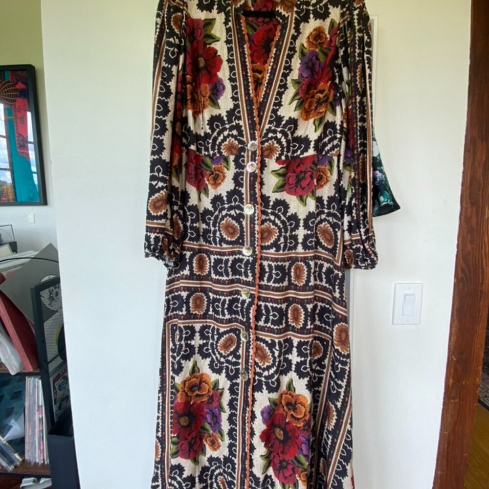 Farm Rio Sold Out Balloon Sleeve Floral Dress